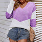 Color Block V-Neck Sweater - Deals DejaVu