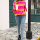 Striped Balloon Sleeve Knit Pullover - Deals DejaVu