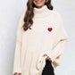 Turtle Neck Long Sleeve Ribbed Sweater - Deals DejaVu