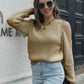 Cold-Shoulder Round Neck Sweater