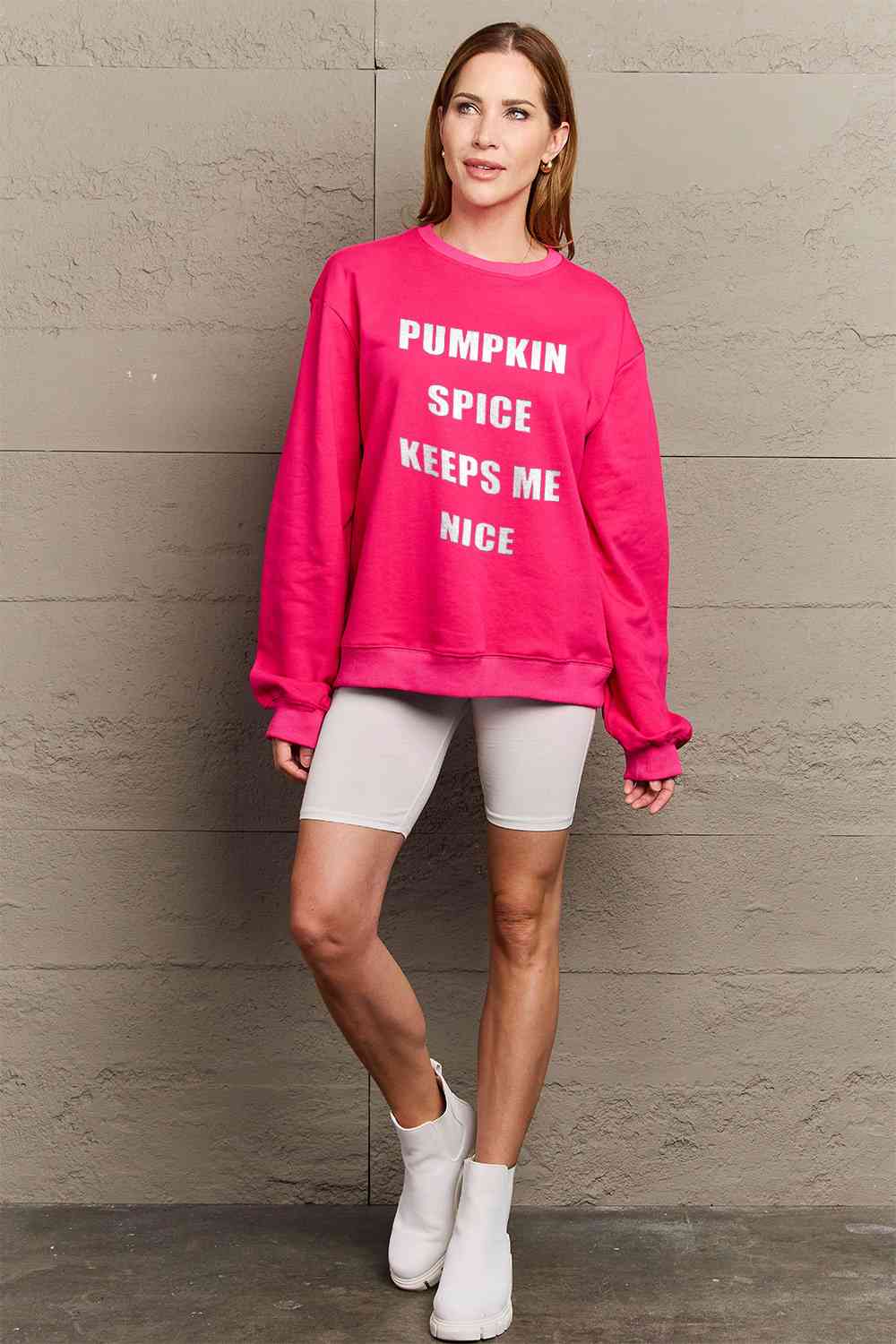 Simply Love Full Size Letter Graphic Sweatshirt