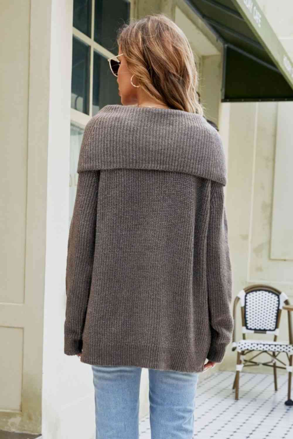 Cowl Neck Raglan Sleeve Sweater - Deals DejaVu