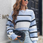 Striped Round Neck Cropped Sweater