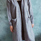 Open Front Longline Cardigan with Pockets