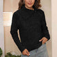 Asymmetrical Neck Long Sleeve Pullover Sweater - Deals DejaVu