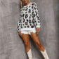 Animal Print Dropped Shoulder Knit Pullover