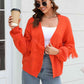 Double Take Fringe Trim Open Front Cardigan
