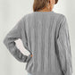 Round Neck Long Sleeve Sweater - Deals DejaVu