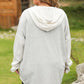 Plus Size Button Up Drawstring Long Sleeve Hoodie