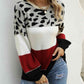 Color Block Round Neck Sweater - Deals DejaVu