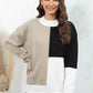 Color Block Crewneck Drop Shoulder Sweater - Deals DejaVu