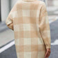 Plaid Dropped Shoulder Cardigan with Pocket - Deals DejaVu
