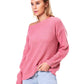 Boat Neck Drop Shoulder Long Sleeve Sweater