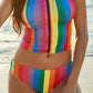 Rainbow Striped Split Bikini (TB9D) T