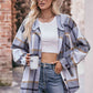 Plaid Dropped Shoulder Hooded Jacket (BFD) T - Deals DejaVu
