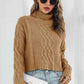 Turtleneck Dropped Shoulder Sweater - Deals DejaVu