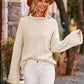 Mock Neck Drop Shoulder Sweater - Deals DejaVu
