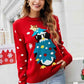 Christmas Penguin Graphic Sequin Sweater