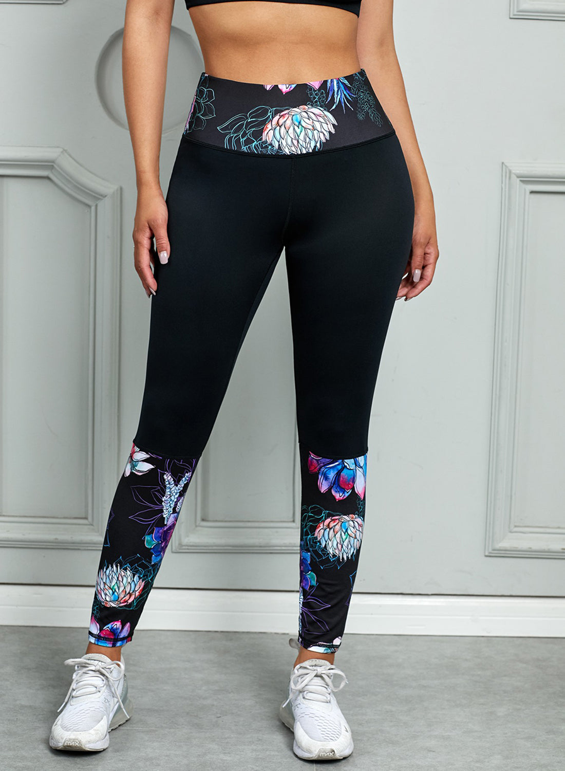 Printed Wide Waistband Active Leggings (TBL) T