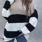 Color Block Striped Long Sleeve Sweater - Deals DejaVu