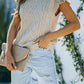 Round Neck Cap Sleeve Sweater