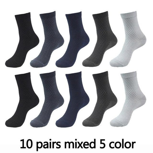 Great 10 Pairs High Quality Bamboo Fiber Men's Socks - Business Breathable Compression Socks (TG8)(F92)
