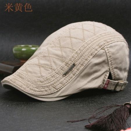 100% Cotton Men's Gatsby Flat Cap - England Unisex Beret Cap Hat (MA3)(F102)