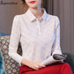 Gorgeous 100% Cotton Polo Shirt - Women Long Sleeve T Shirt - Office Work Wear - Lady Polka Dot Top (D19)(TB2)