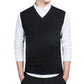 100% Cotton Sweater - Men's Autumn Warm Sweaters - Classic Pure Color V-Neck Sleeveless Vest (D8)(T3M)(T4G)