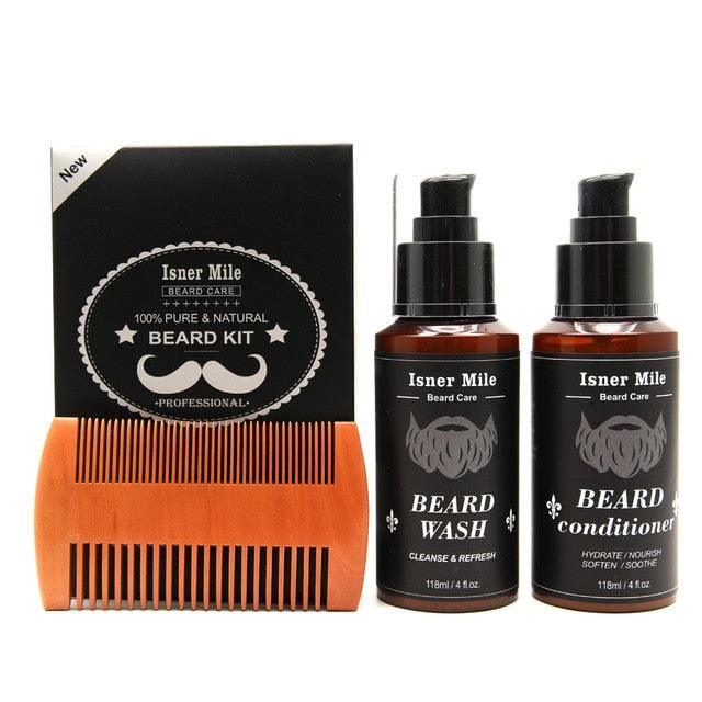 100% Pure Natural Profession Men Beard Care Kit 7Pcs/set Leave-in Conditioner Moisturizing Beard Growth (BD7)(BD5)(BD3)(BD1)(F45)