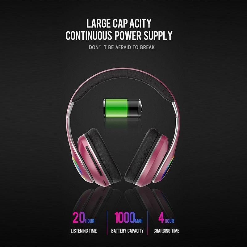 1000mAh battery wireless headset Bluetooth headset foldable Bluetooth headset 3D stereo gaming headset 6 sound equalizer modes (AH2)(RS8)