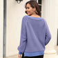 Round Neck Ribbed Trim Sweater - Deals DejaVu