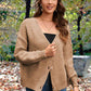 Button Front Long  Sleeve Cardigan