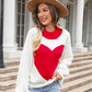 Heart Graphic Round Neck Sweater - Deals DejaVu