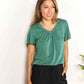 Double Take Ruched V-Neck Short Sleeve T-Shirt