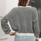 Striped Round Neck Dropped Shoulder Sweater