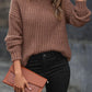 Turtleneck Dropped Shoulder Pullover Sweater - Deals DejaVu
