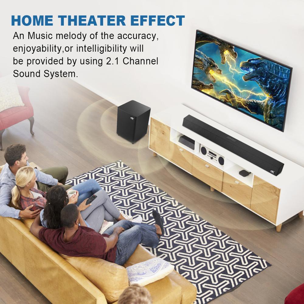 120W Home Theater Sound System Soundbar - 2.1 TV Bluetooth Speaker Support Optical AUX (HA2)(HA5)