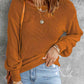Double Take Tied Balloon Sleeve Round Neck Sweater