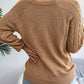 Decorative Button Cable-Knit Sweater