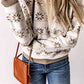 Patterned Ribbed Trim Sweater