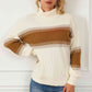 Contrast Turtleneck Long Sleeve Sweater - Deals DejaVu