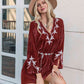 V-Neck Long Sleeve Mini Dress (MWBT) T - Deals DejaVu