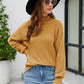 Mock Neck Dropped Shoulder Long Sleeve Sweater - Deals DejaVu