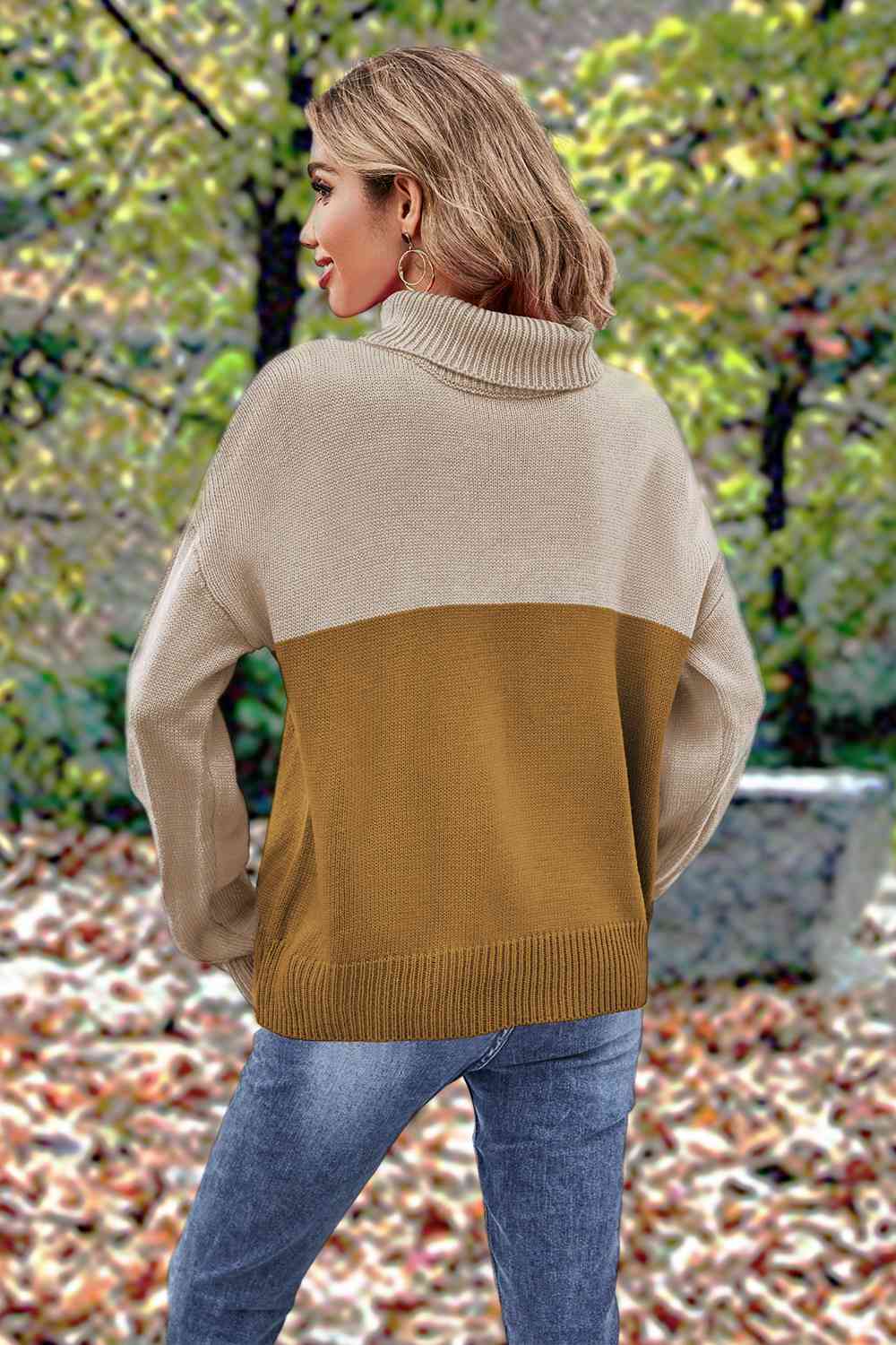 Turtleneck Long Sleeve Sweater - Deals DejaVu