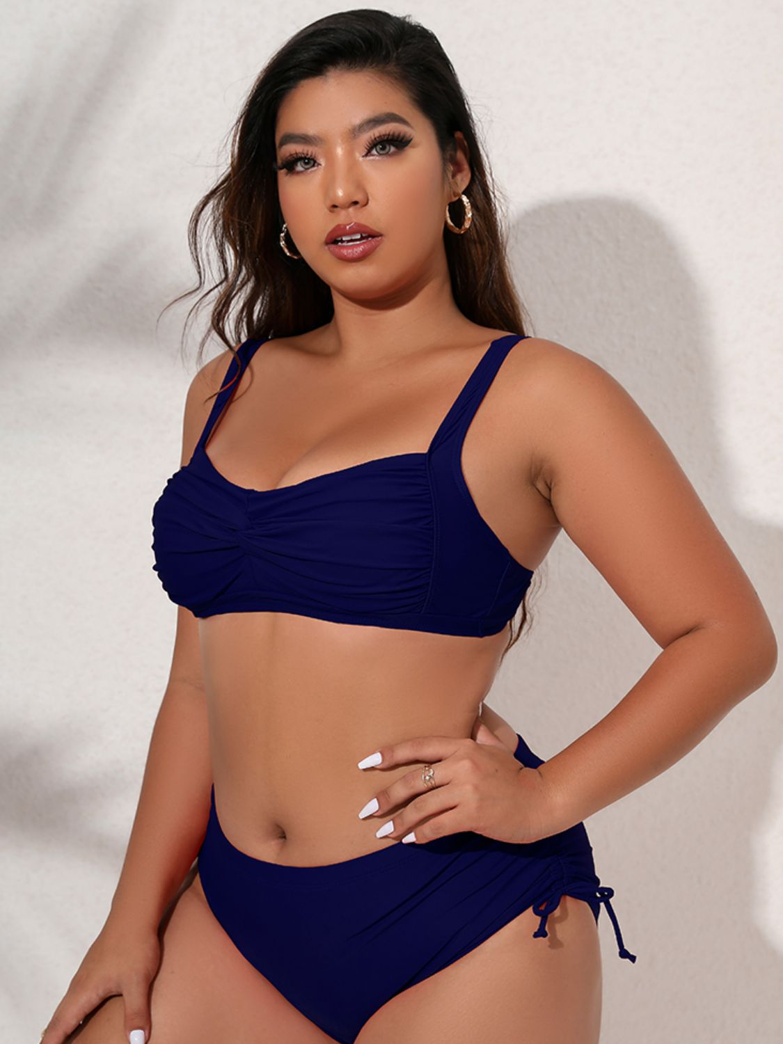 Plus Size Twist Front Tied Bikini Set (TB9D) T - Deals DejaVu