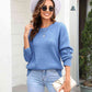 Round Neck Ribbed Long Sleeve Sweater