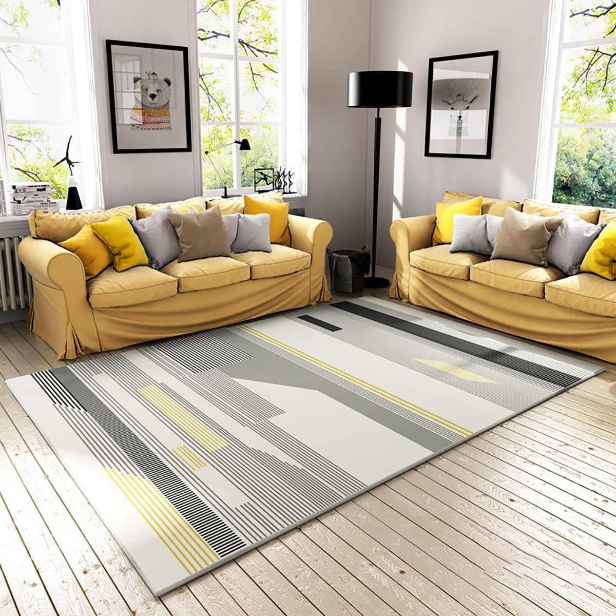 140*200cm Simple Style Rug Living Room Carpet Non-slip Preventing Dislocation Sofa Bedroom (RU2)(RU3)(1U68)(F68)