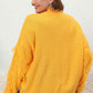 Plus Size Fringe V-Neck Long Sleeve Sweater - Deals DejaVu
