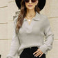 Johnny Collar Lantern Sleeve Sweater